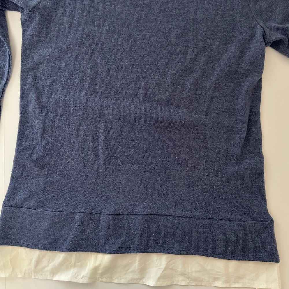 Womens Navy Blue Layered Sweatshirt - Picture 8 of 10